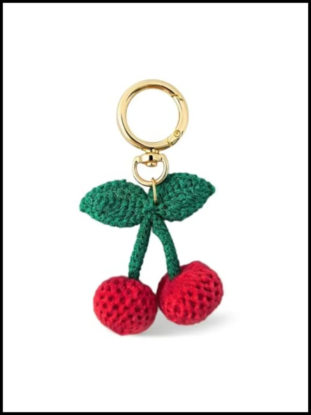 Cute Crochet Turtle Keychain Donut Cherry Bag Charm Handmade Plush Accessory